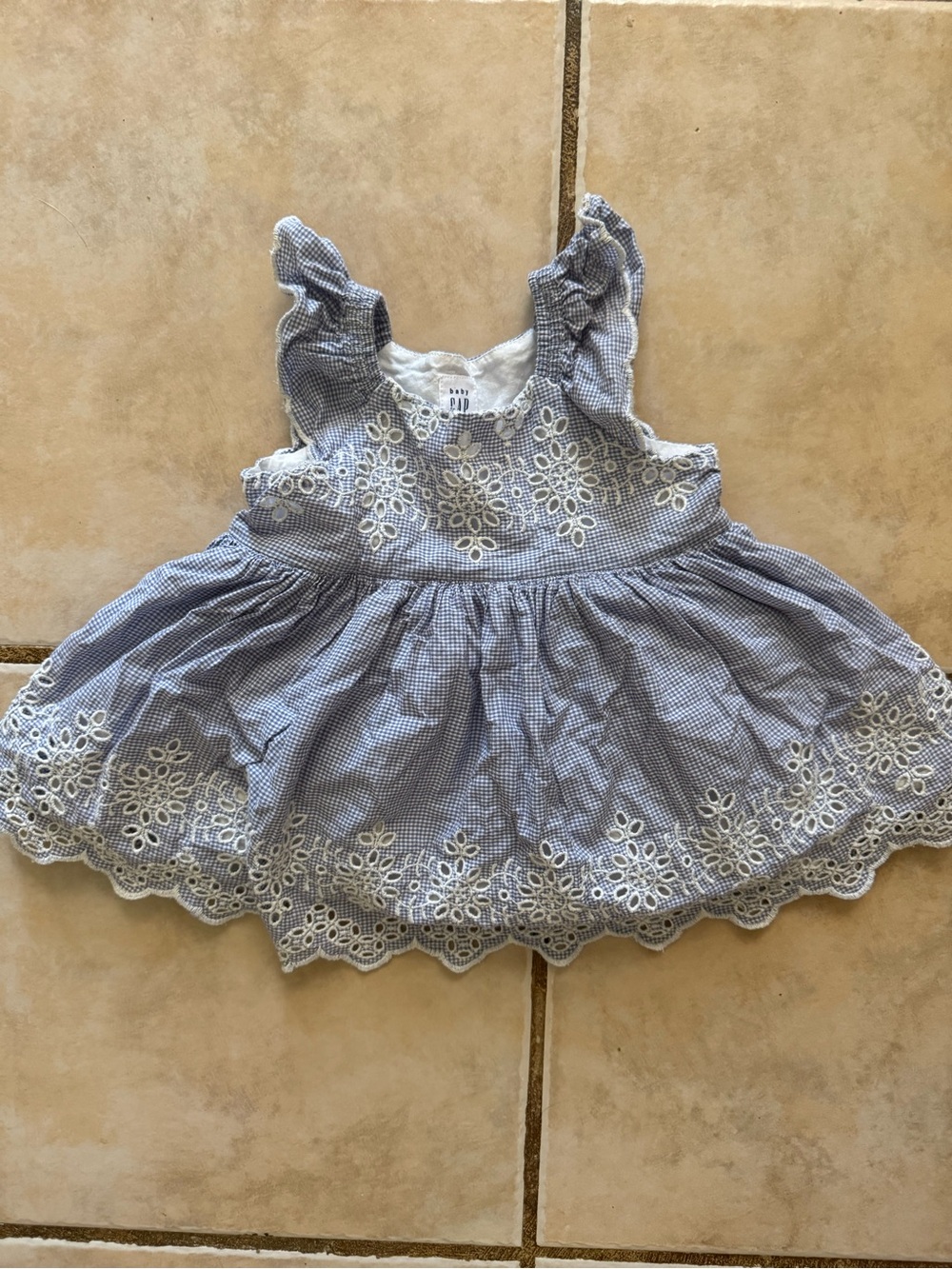 Baby gap Blue Gingham Eyelet Dress
